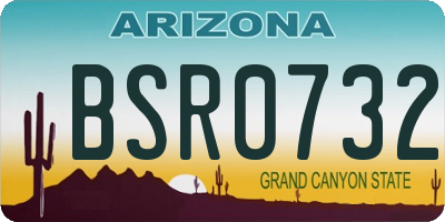AZ license plate BSR0732