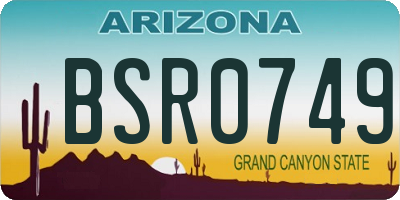 AZ license plate BSR0749