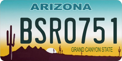 AZ license plate BSR0751