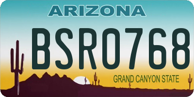AZ license plate BSR0768