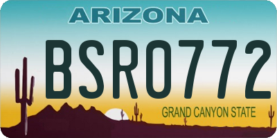 AZ license plate BSR0772