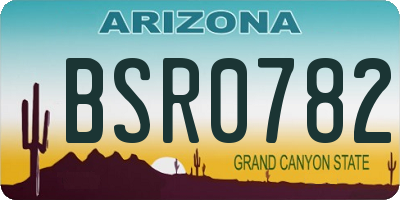 AZ license plate BSR0782