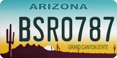 AZ license plate BSR0787