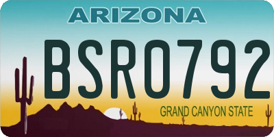 AZ license plate BSR0792