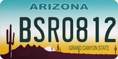 AZ license plate BSR0812