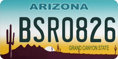 AZ license plate BSR0826