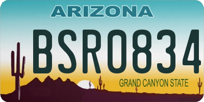 AZ license plate BSR0834