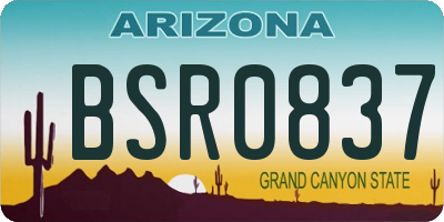 AZ license plate BSR0837