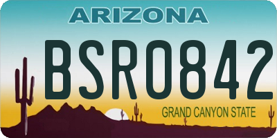 AZ license plate BSR0842
