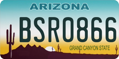 AZ license plate BSR0866