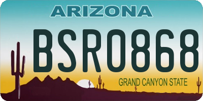 AZ license plate BSR0868