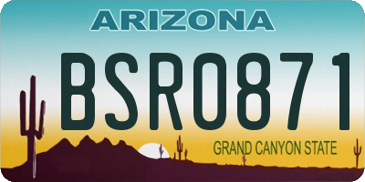 AZ license plate BSR0871