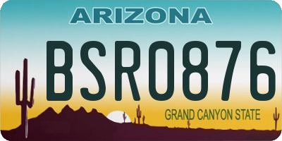 AZ license plate BSR0876
