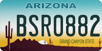 AZ license plate BSR0882
