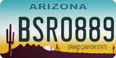 AZ license plate BSR0889