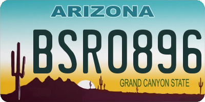 AZ license plate BSR0896