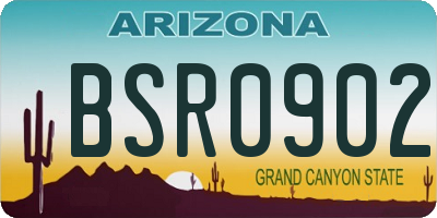 AZ license plate BSR0902