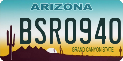 AZ license plate BSR0940