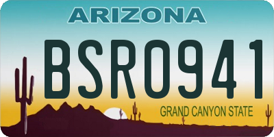 AZ license plate BSR0941