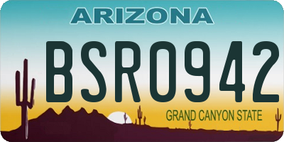 AZ license plate BSR0942