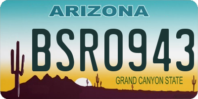 AZ license plate BSR0943