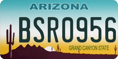 AZ license plate BSR0956