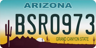 AZ license plate BSR0973