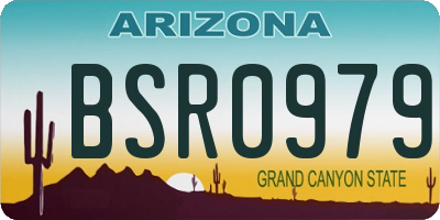 AZ license plate BSR0979