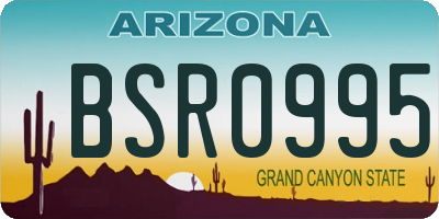 AZ license plate BSR0995