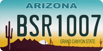 AZ license plate BSR1007