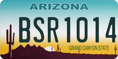 AZ license plate BSR1014