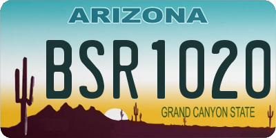 AZ license plate BSR1020