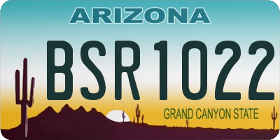 AZ license plate BSR1022