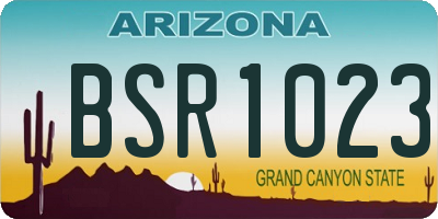 AZ license plate BSR1023