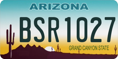 AZ license plate BSR1027