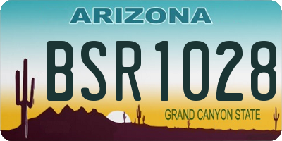 AZ license plate BSR1028