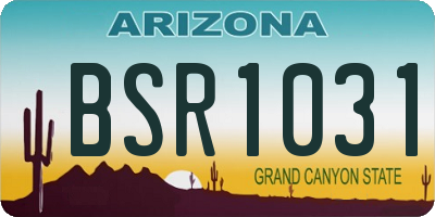 AZ license plate BSR1031