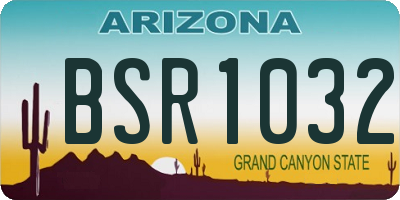 AZ license plate BSR1032