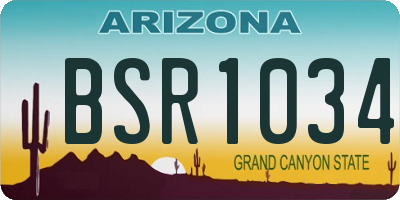 AZ license plate BSR1034