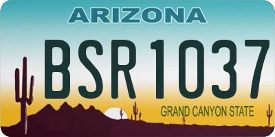 AZ license plate BSR1037