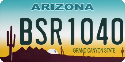 AZ license plate BSR1040