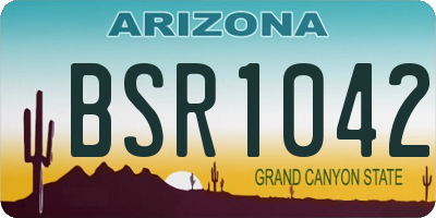 AZ license plate BSR1042