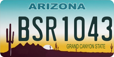 AZ license plate BSR1043