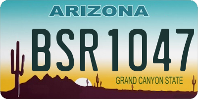 AZ license plate BSR1047