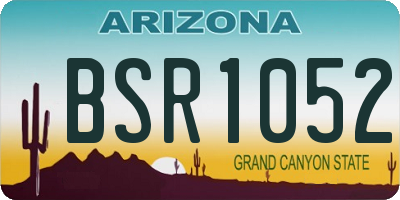 AZ license plate BSR1052