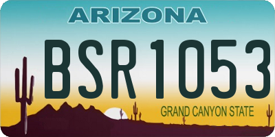 AZ license plate BSR1053