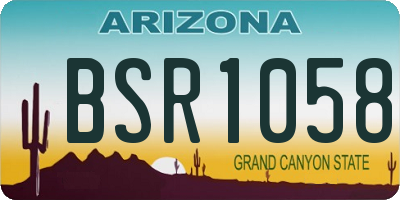 AZ license plate BSR1058