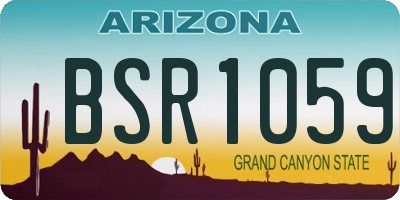 AZ license plate BSR1059