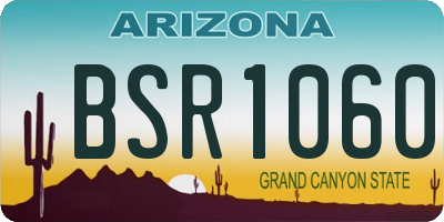 AZ license plate BSR1060