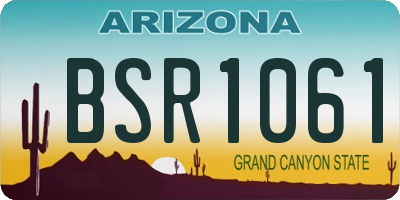 AZ license plate BSR1061